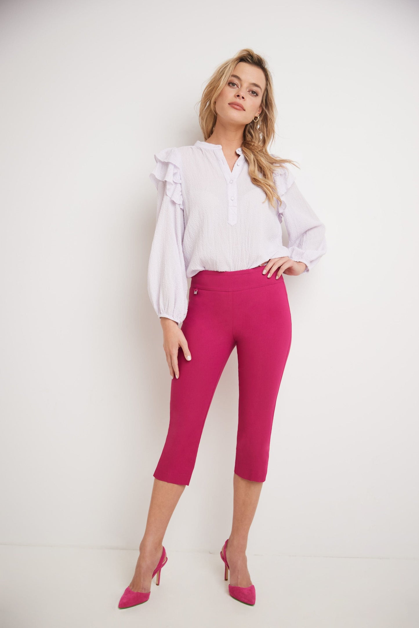 Secret Pocket Capris with Wide Waistband