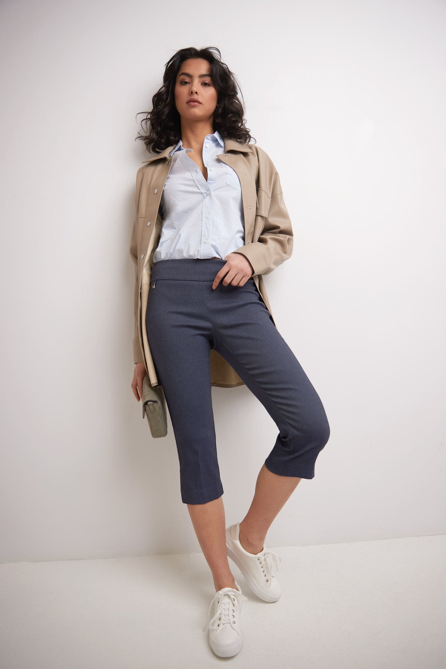 Secret Pocket Capris with Wide Waistband