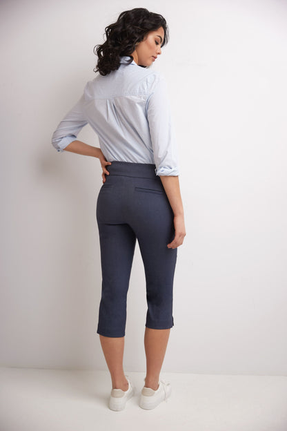 Secret Pocket Capris with Wide Waistband