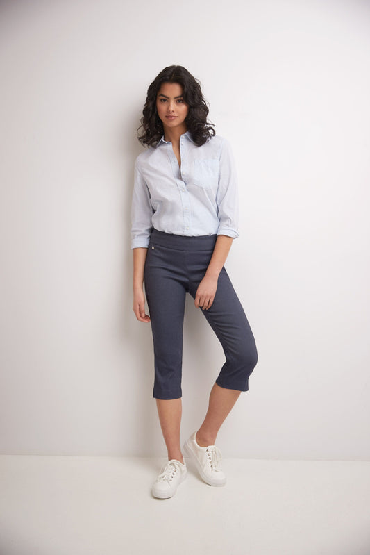 Secret Pocket Capris with Wide Waistband