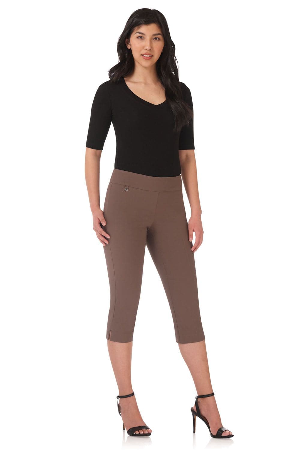 Secret Pocket Capris with Wide Waistband