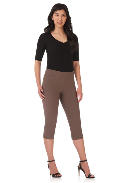 Secret Pocket Capris with Wide Waistband