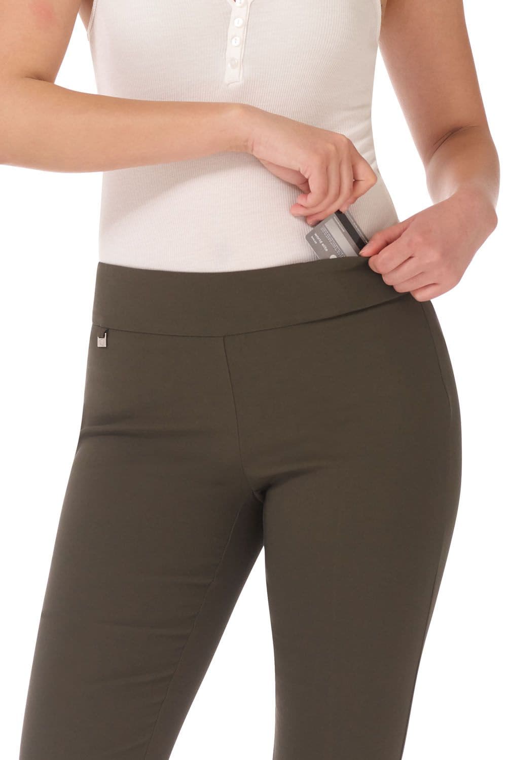 Secret Pocket Capris with Wide Waistband
