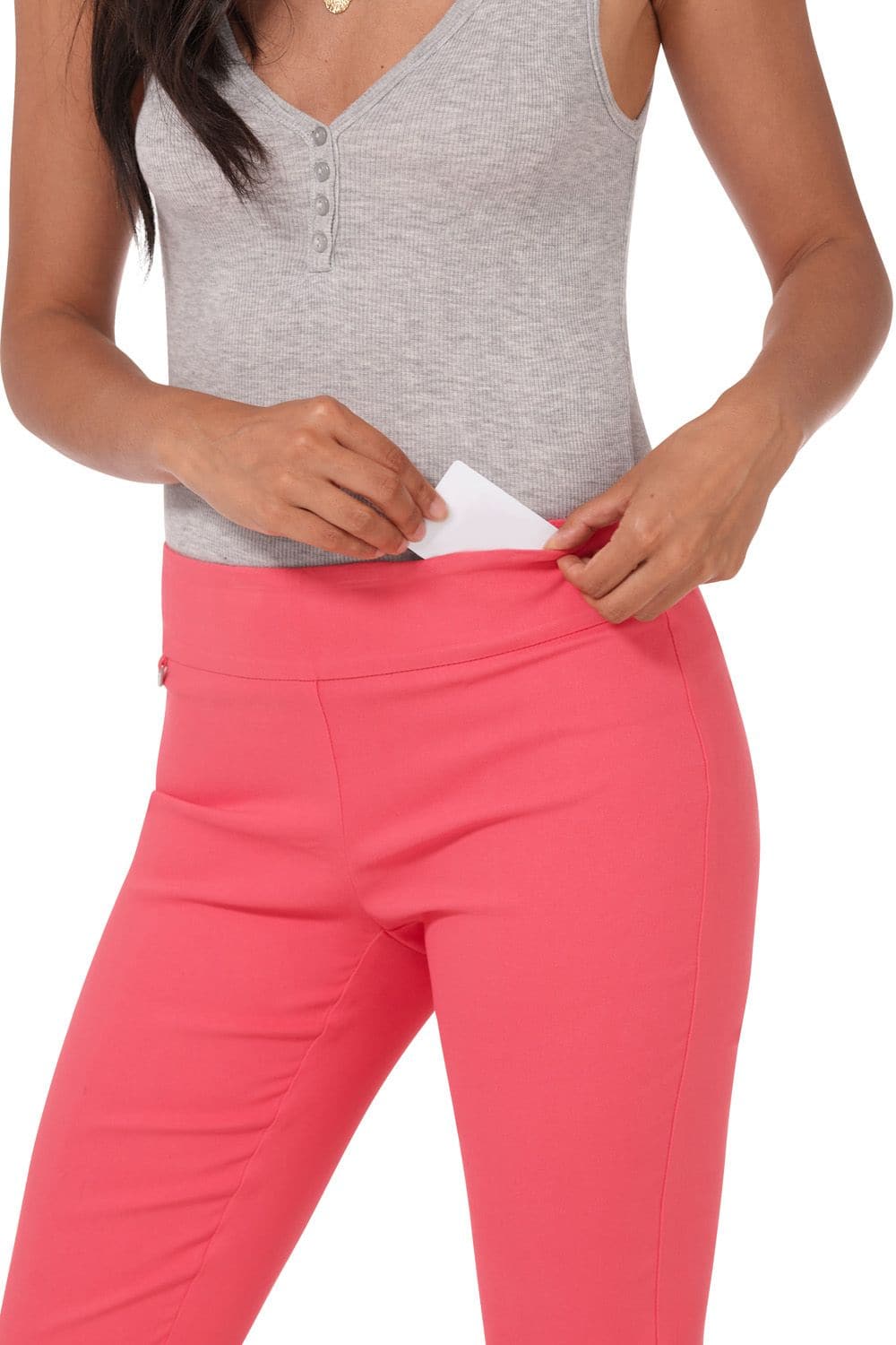 Secret Pocket Capris with Wide Waistband