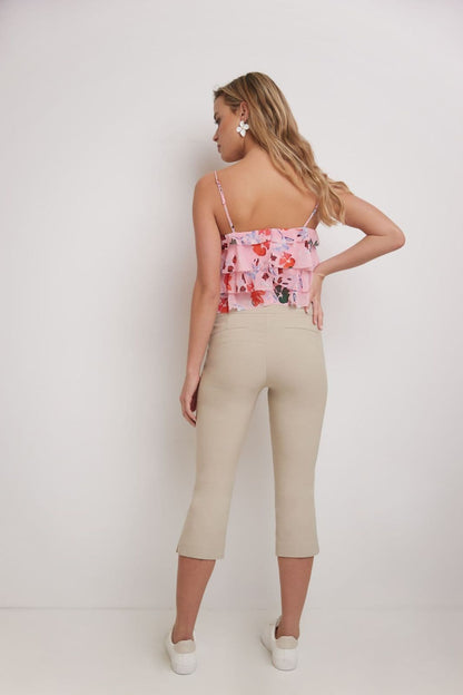 Secret Pocket Capris with Wide Waistband