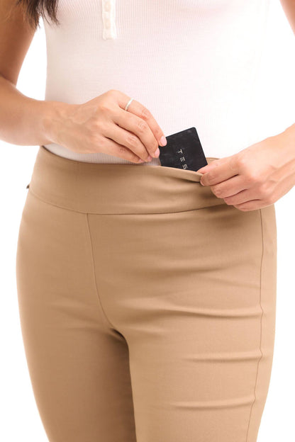 Secret Pocket Capris with Wide Waistband