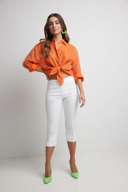 Secret Pocket Capris with Wide Waistband