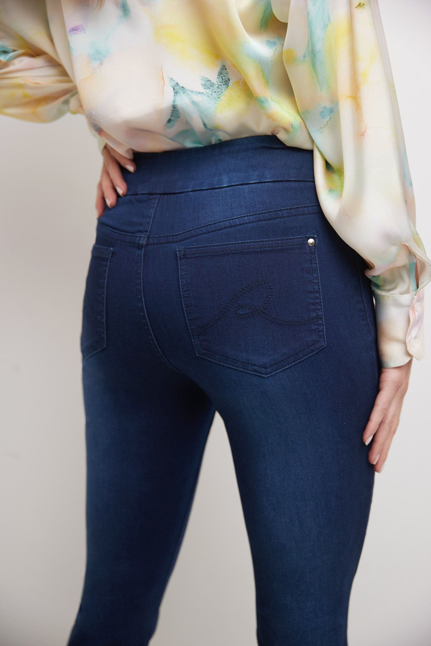 Rekucci Women's Pull-On Skinny Fit Jean Cropped Pant with Cuff