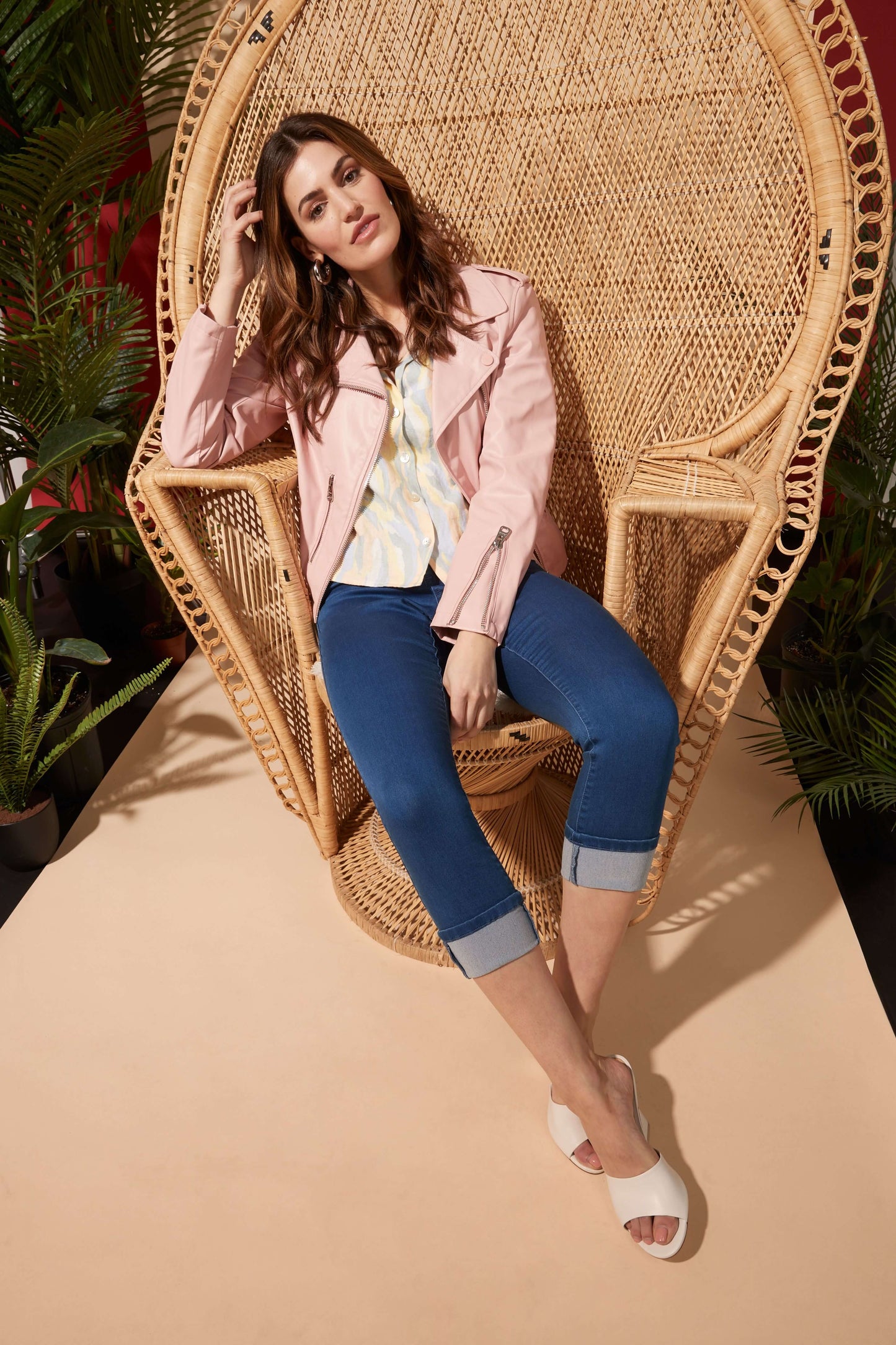 Rekucci Women's Pull-On Skinny Fit Jean Cropped Pant with Cuff