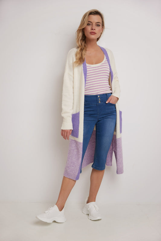 Rekucci Women's Comfort Jean Capri with Snap Detail