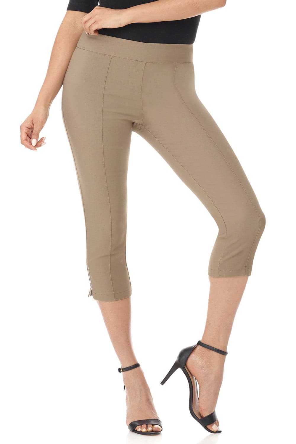 Slimming Capri with Zipper Detail at the Hem