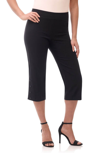 Rekucci EcoCosy Straight Leg Capri with Button Detail