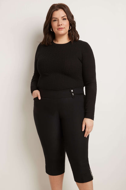 Curvy Chic Capris with Zipper Detail at the Hem