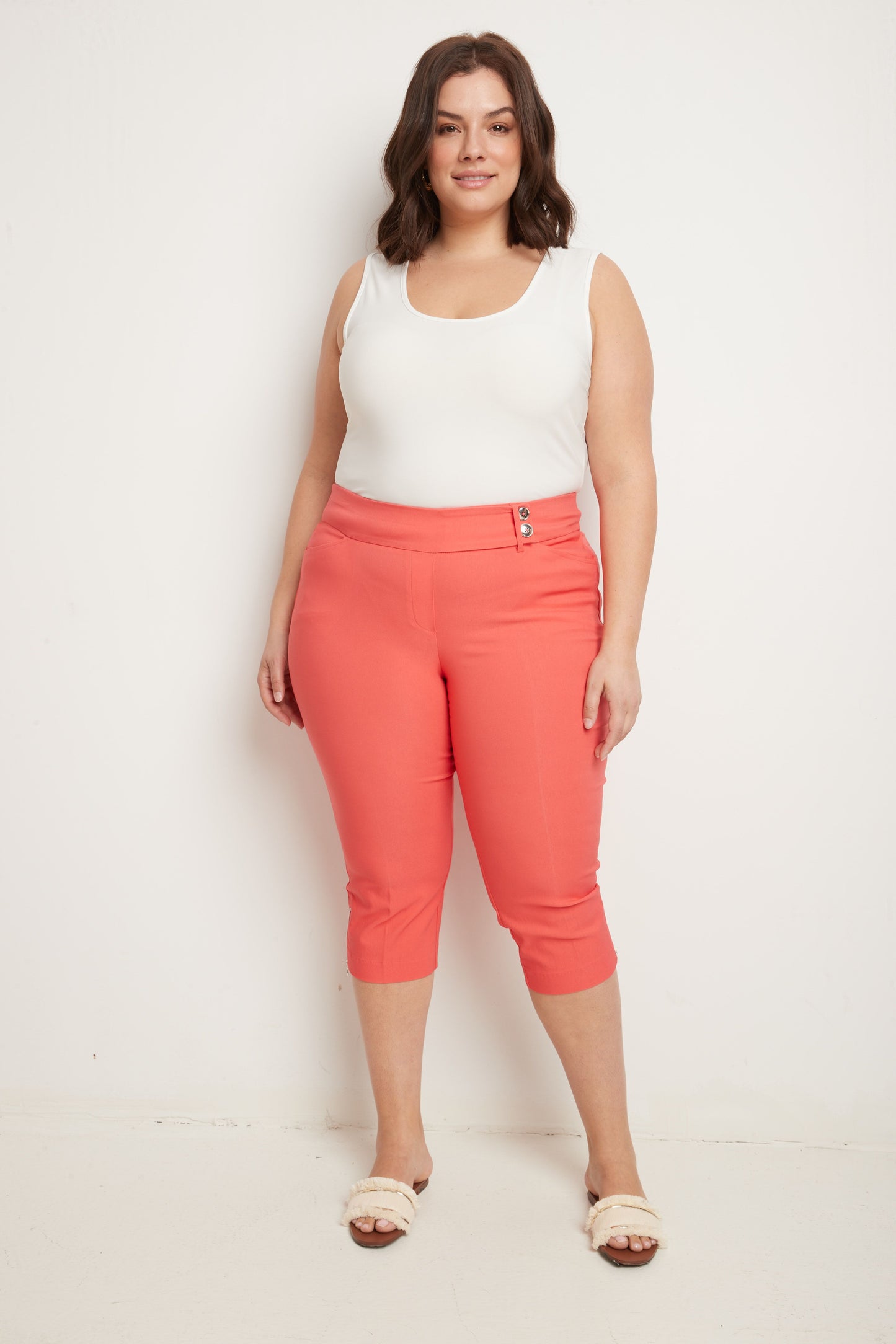 Curvy Chic Capris with Zipper Detail at the Hem