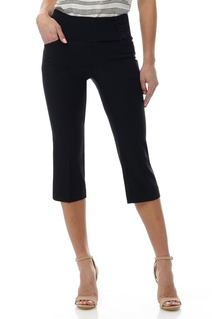 Slimming Capris with Wide Waist and Back Lacing