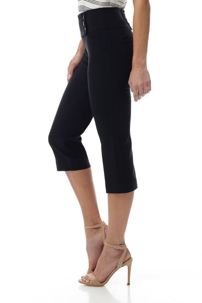 Slimming Capris with Wide Waist and Back Lacing