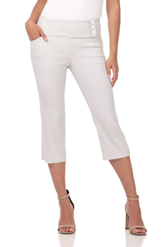 Slimming Capris with Wide Waist and Back Lacing