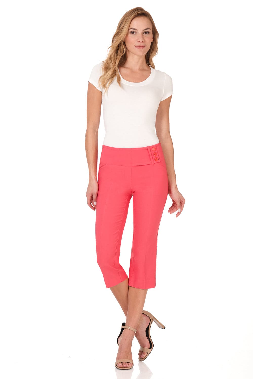 Slimming Capris with Wide Waist and Back Lacing