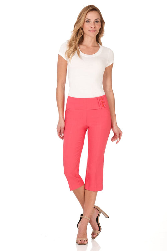 Slimming Capris with Wide Waist and Back Lacing