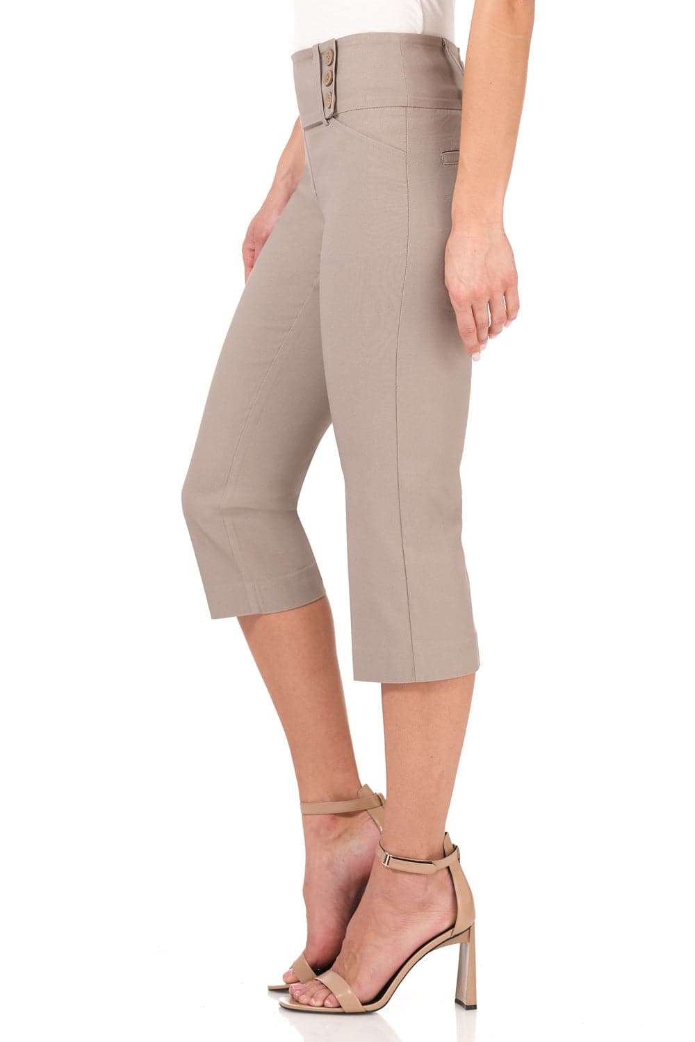 Slimming Capris with Wide Waist and Back Lacing
