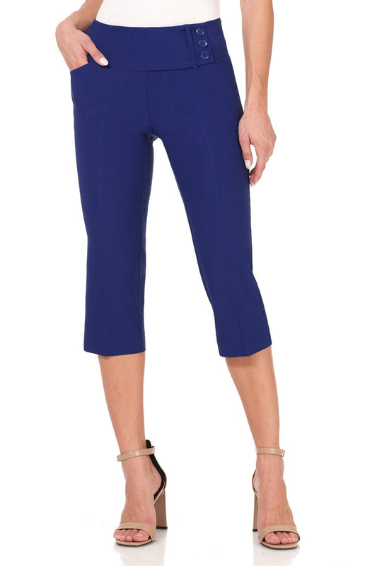 Slimming Capris with Wide Waist and Back Lacing