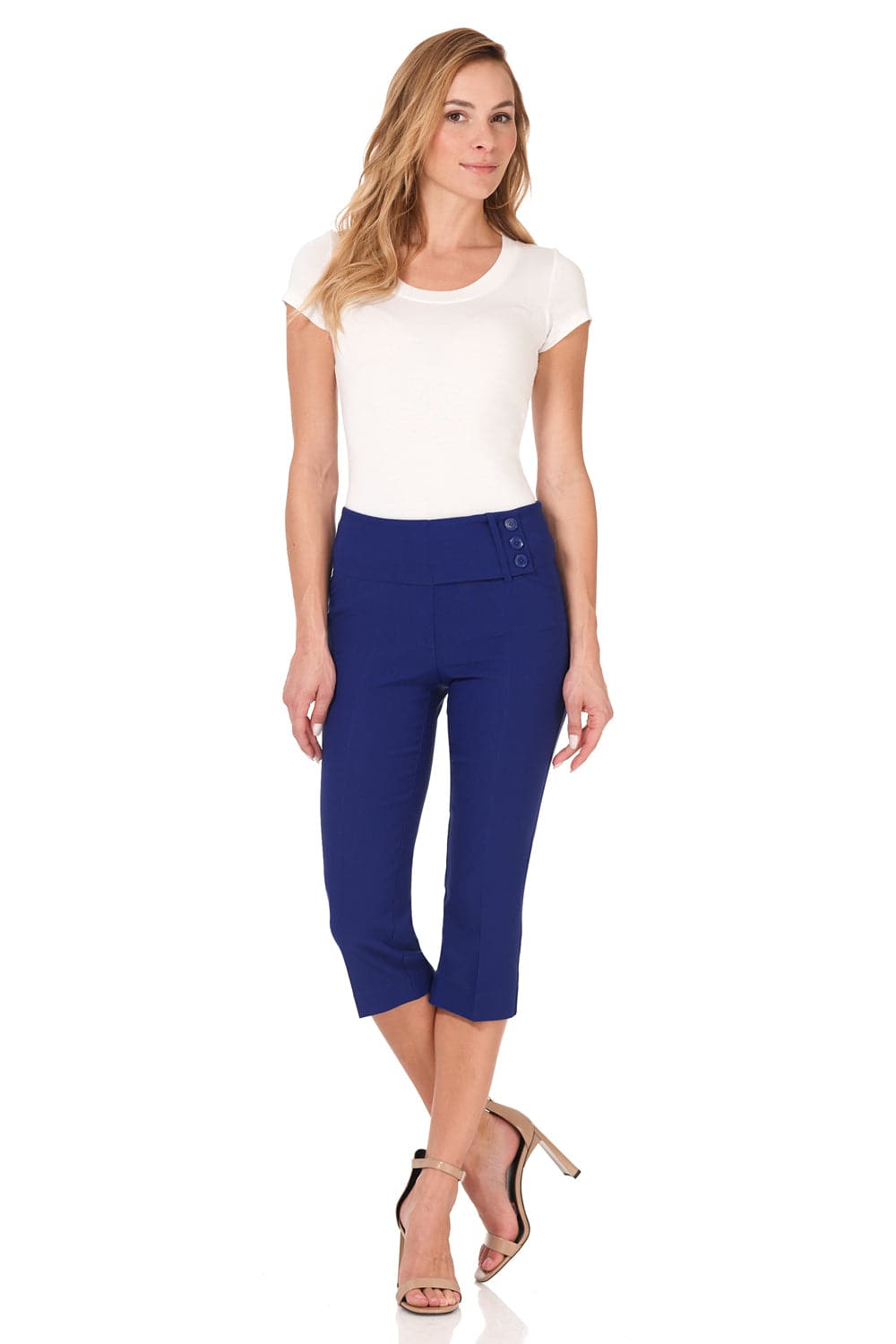 Slimming Capris with Wide Waist and Back Lacing