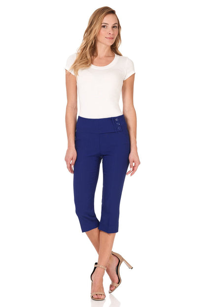 Slimming Capris with Wide Waist and Back Lacing