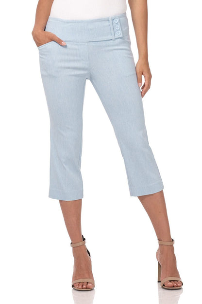 Slimming Capris with Wide Waist and Back Lacing