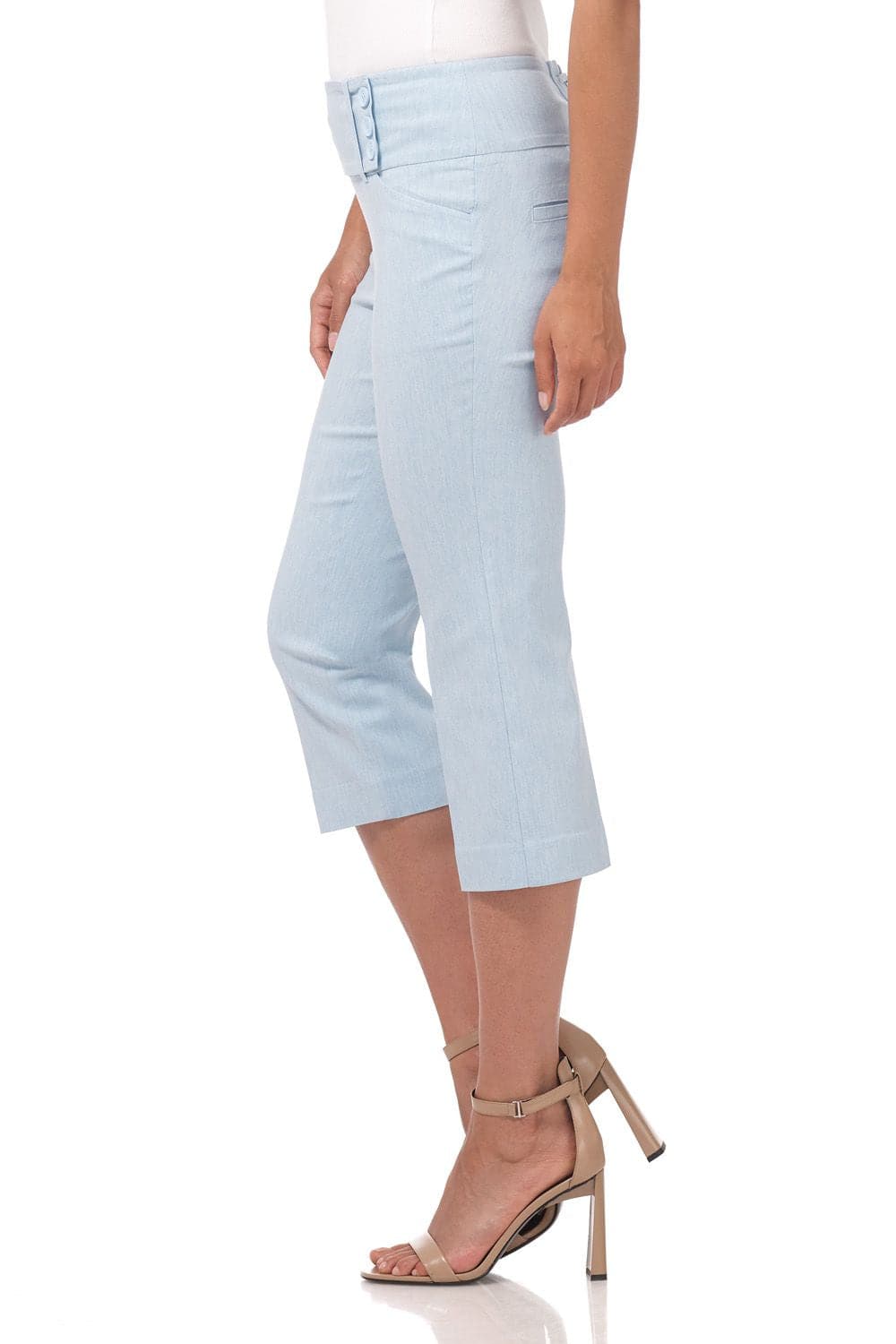 Slimming Capris with Wide Waist and Back Lacing