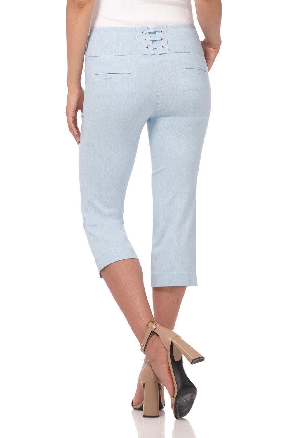 Slimming Capris with Wide Waist and Back Lacing