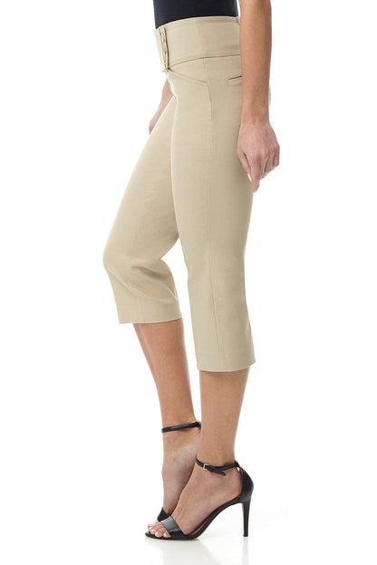 Slimming Capris with Wide Waist and Back Lacing