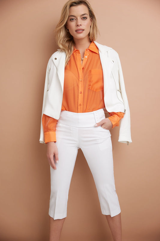 Slimming Capris with Wide Waist and Back Lacing