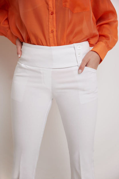 Slimming Capris with Wide Waist and Back Lacing