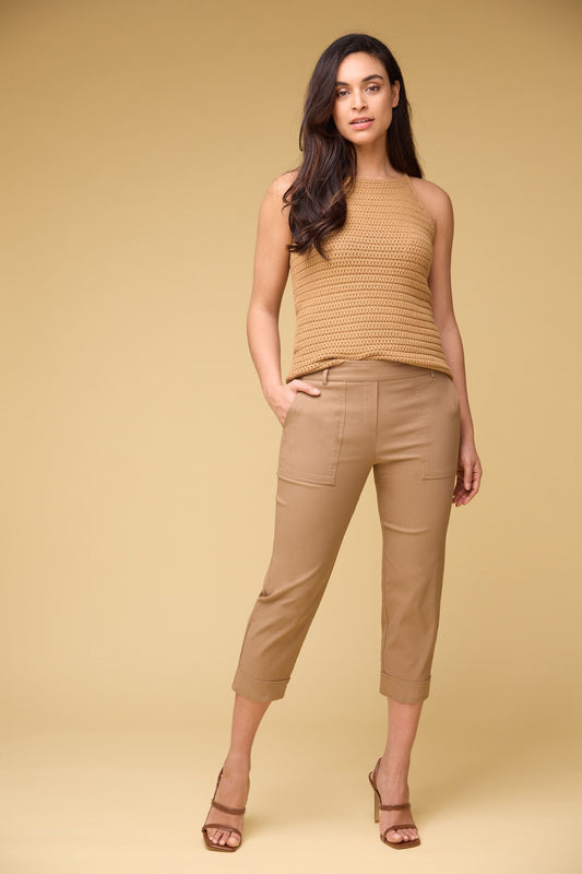 Rekucci EcoCosy Cuffed Modern Cargo Crop Pant