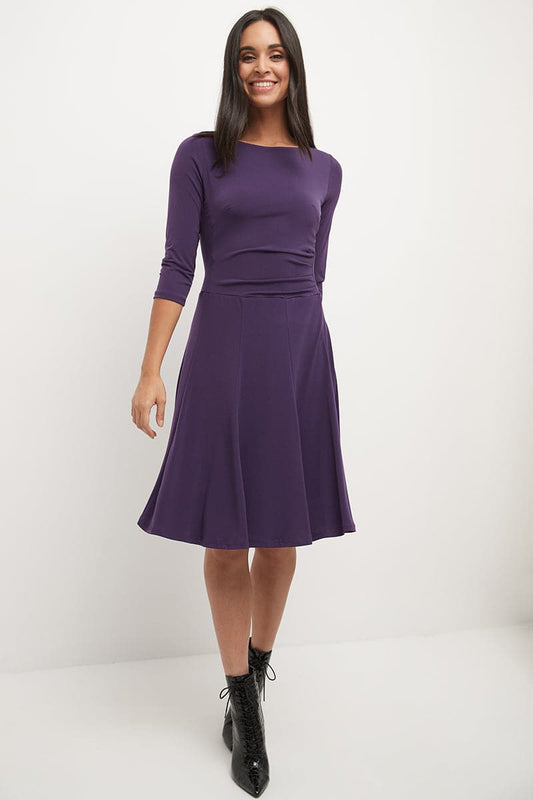 Flared Business Dress with 3/4 Sleeves