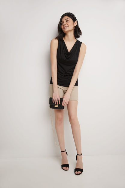 Super Soft Knit Cowl Neck Sleeveless Top