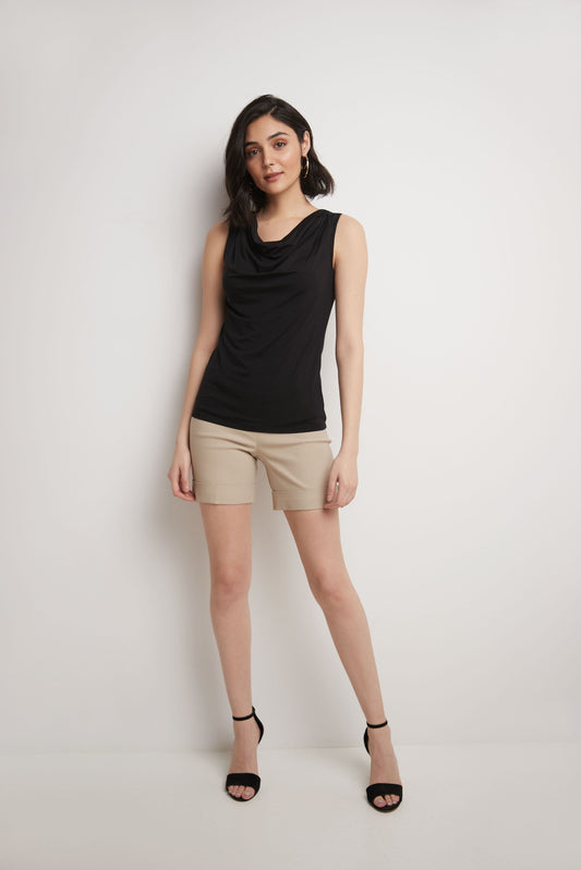 Super Soft Knit Cowl Neck Sleeveless Top