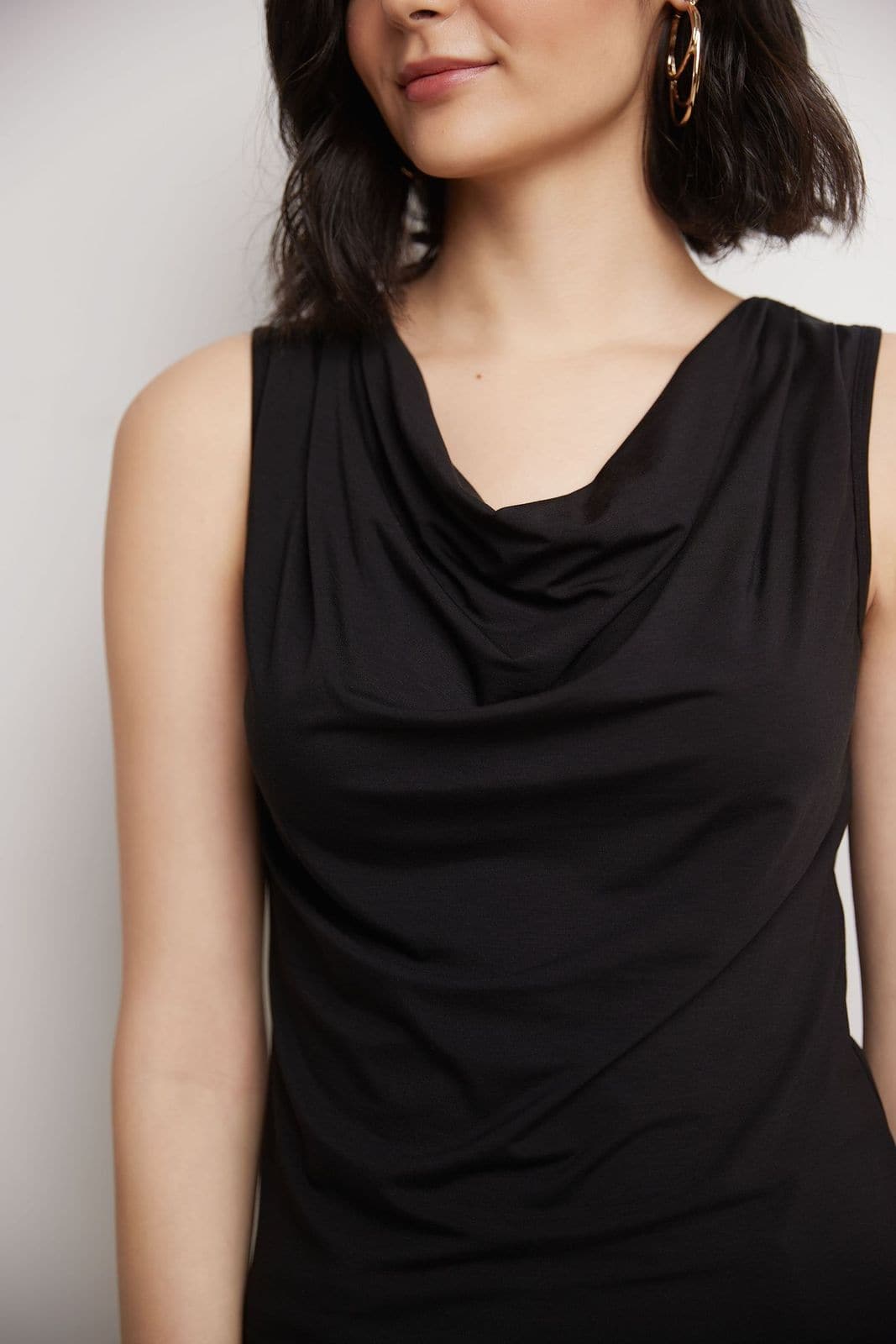 Super Soft Knit Cowl Neck Sleeveless Top