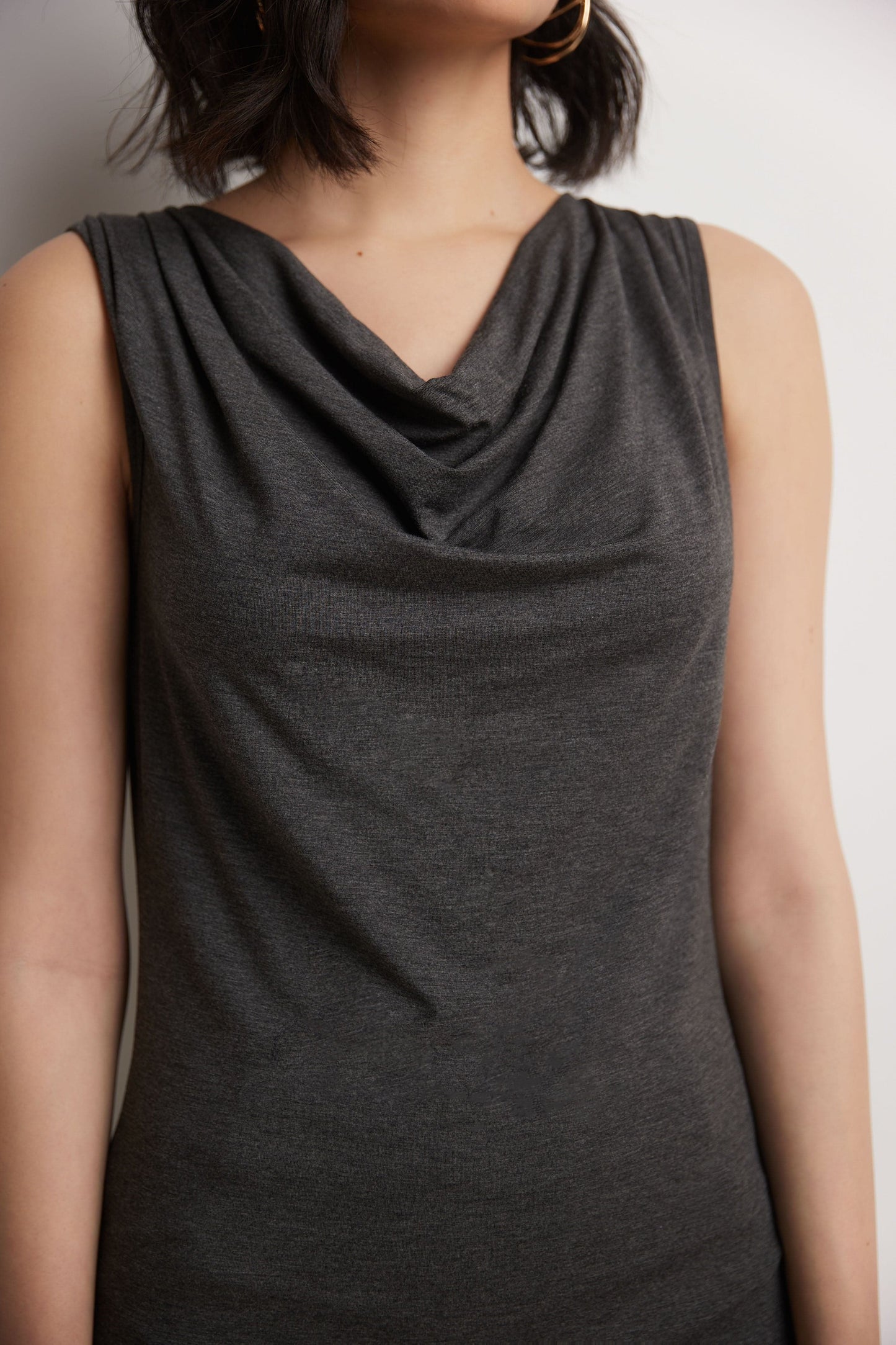 Super Soft Knit Cowl Neck Sleeveless Top