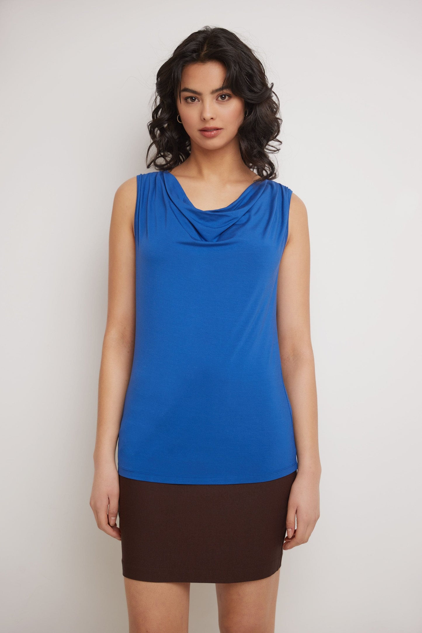 Super Soft Knit Cowl Neck Sleeveless Top