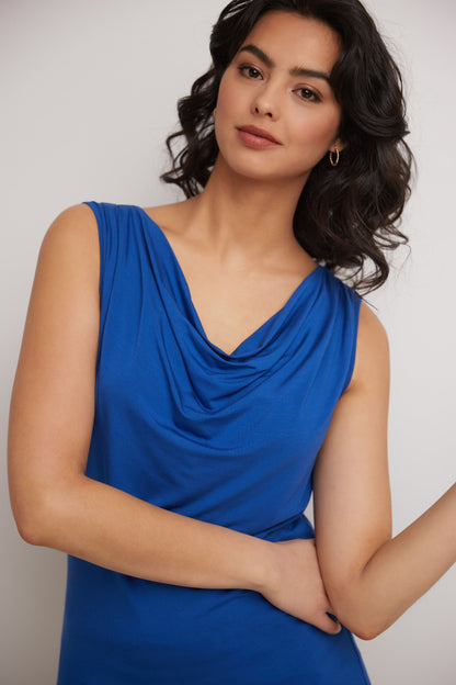 Super Soft Knit Cowl Neck Sleeveless Top