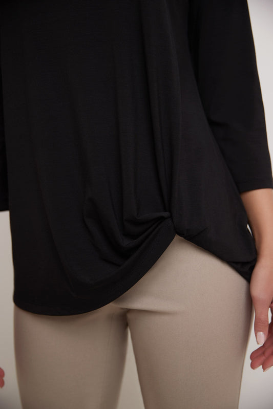 Super Soft Knit Top with Knot Detail and 3/4 Sleeves