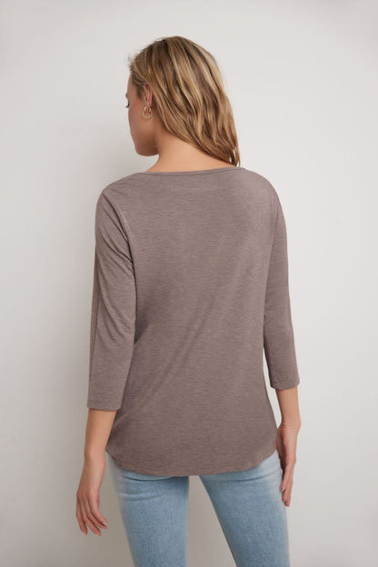 Super Soft Knit Top with Knot Detail and 3/4 Sleeves