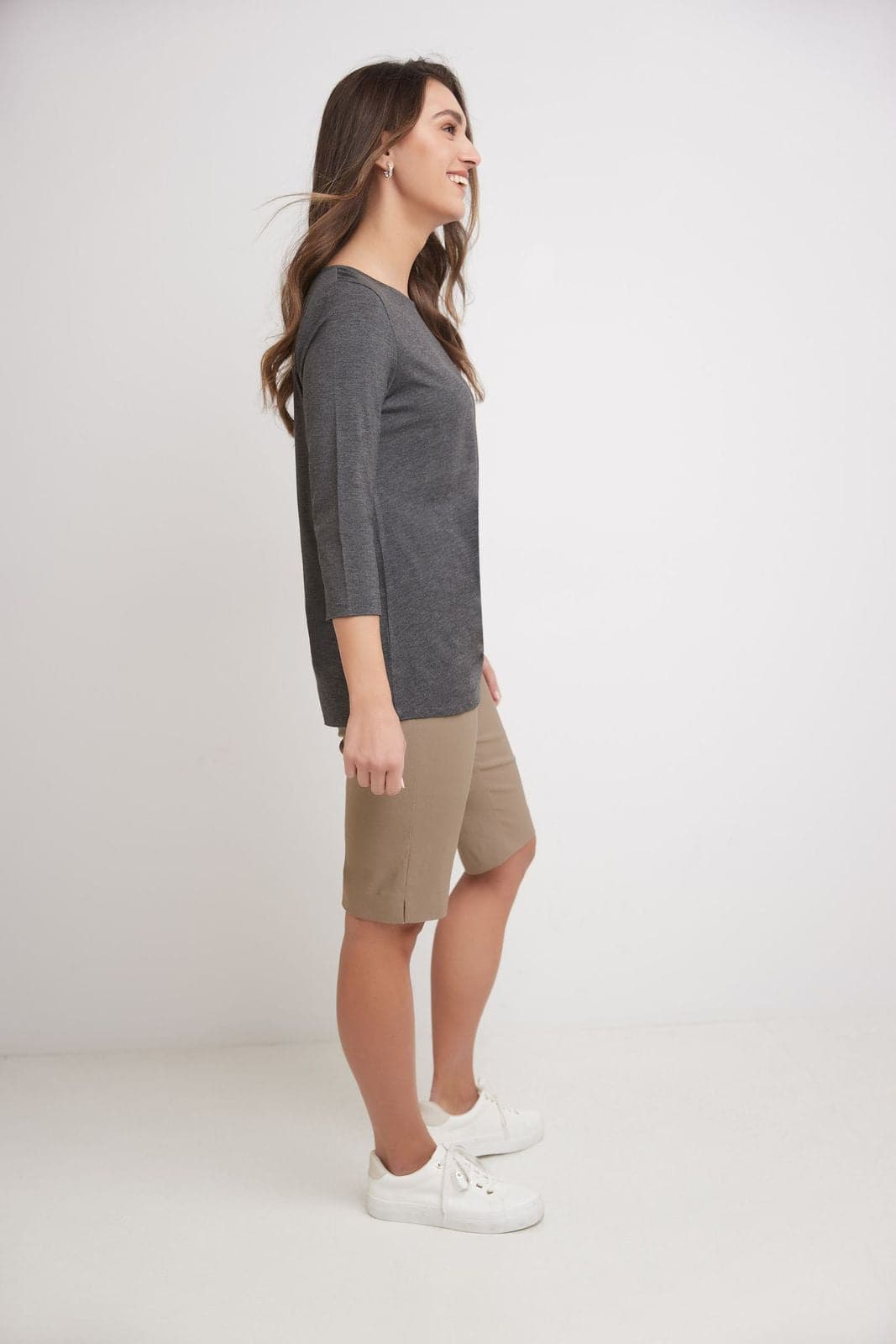 Super Soft Knit Top with Knot Detail and 3/4 Sleeves