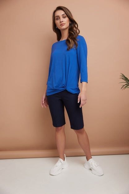 Super Soft Knit Top with Knot Detail and 3/4 Sleeves