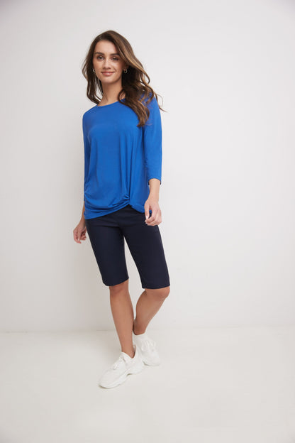 Super Soft Knit Top with Knot Detail and 3/4 Sleeves