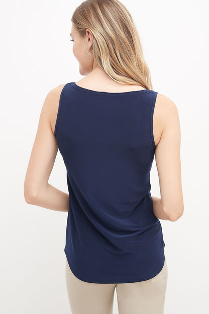 Sleeveless Business Casual Top with Front Zipper