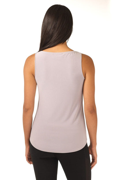 Sleeveless Business Casual Top with Front Zipper