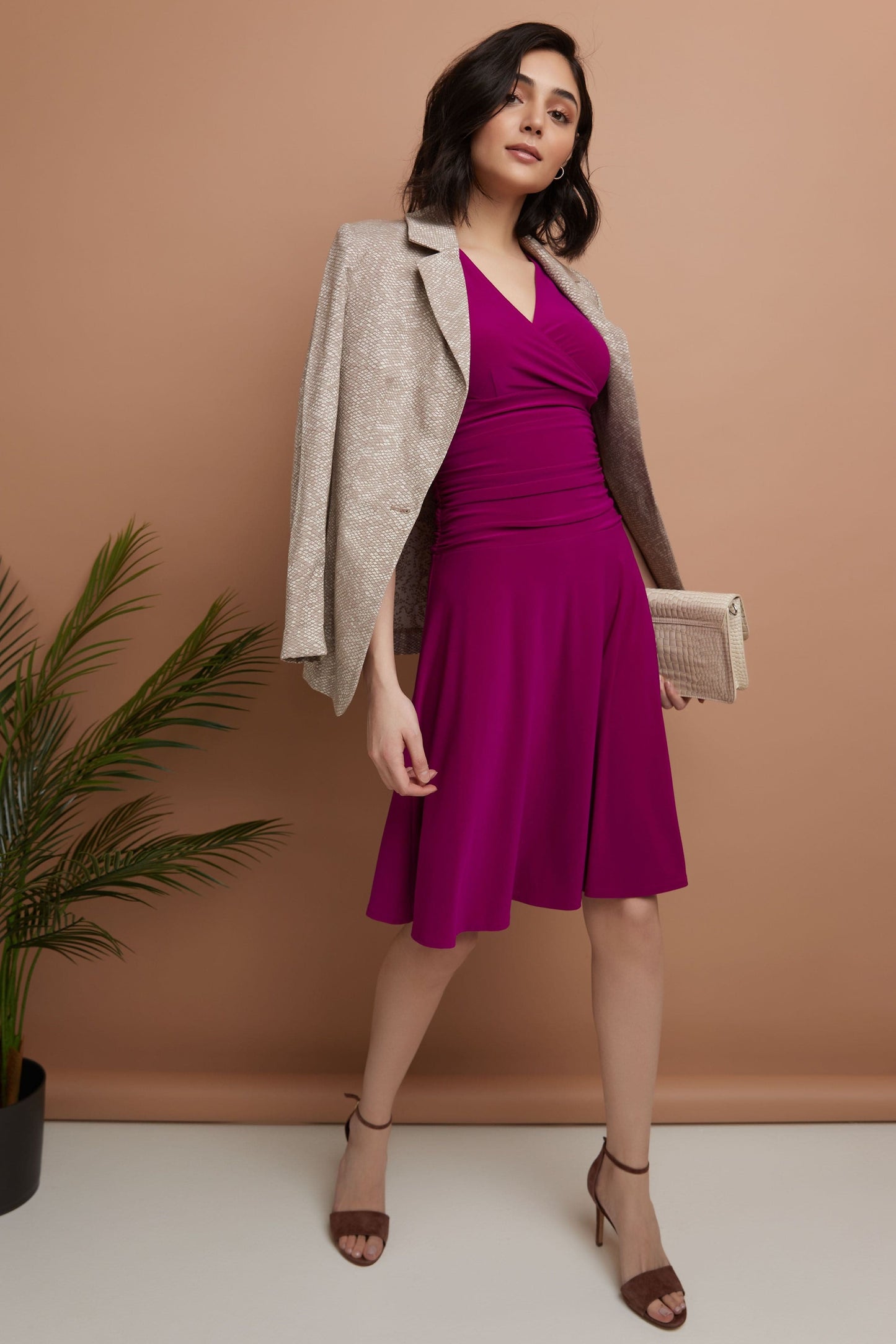 Form-Fitting Sleeveless Dress with Tummy Control
