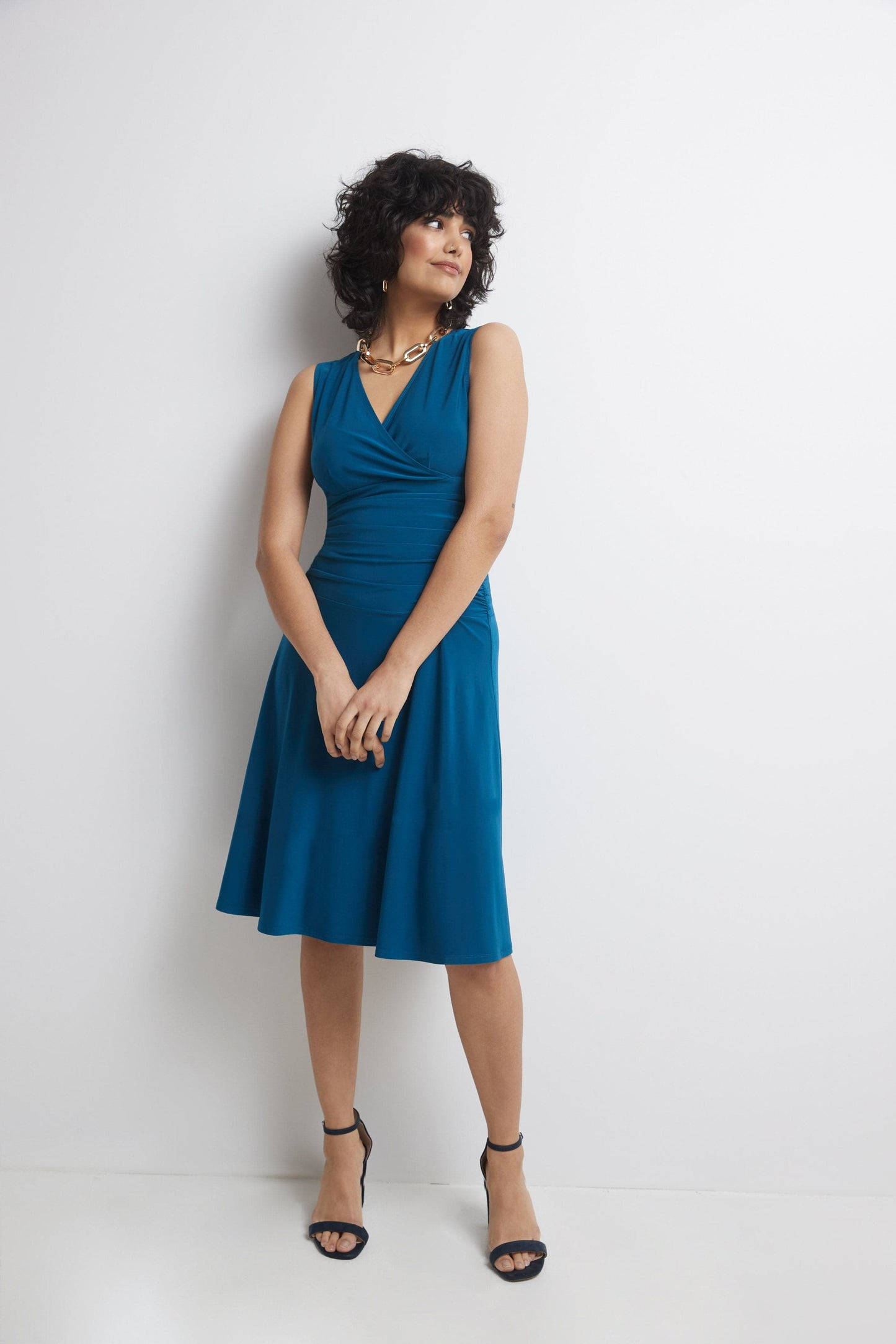 Form-Fitting Sleeveless Dress with Tummy Control